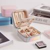 Caja de Joyería Clásica de Cuero Con Espejo Para Guardar Pendientes y Anillos