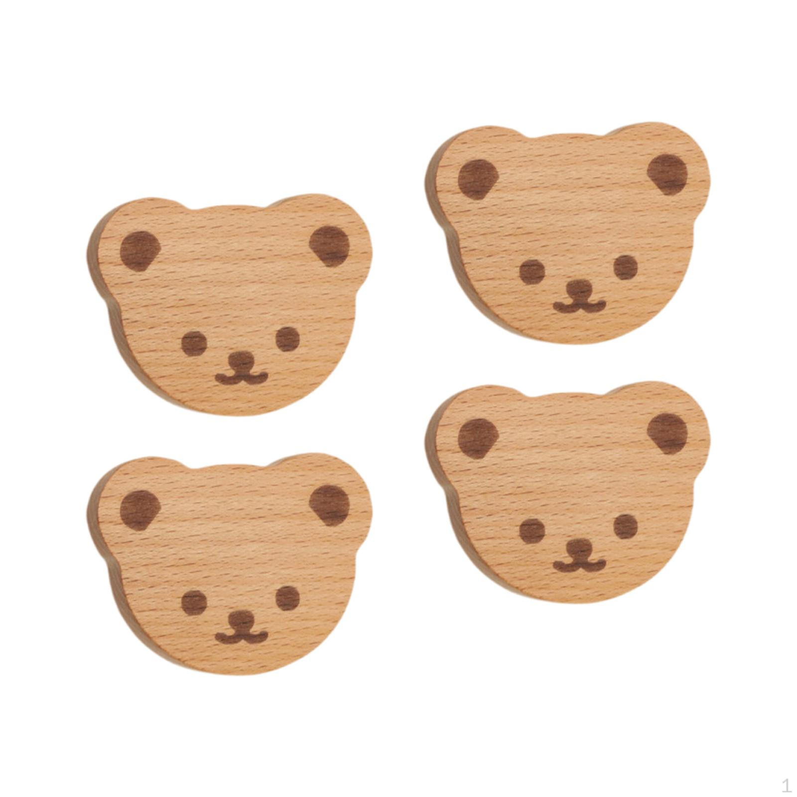 

4 предмета, деревянные ручки для комода, ручки для мебельного шкафа в стиле бохо bear