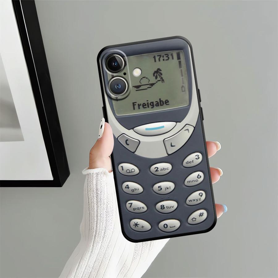 Black Soft Phone Cover Case for iPhone XR 15 16 14 Plus 13 12 11 17 Pro Max 7 8 XS Max 17Air Retro Phone Model