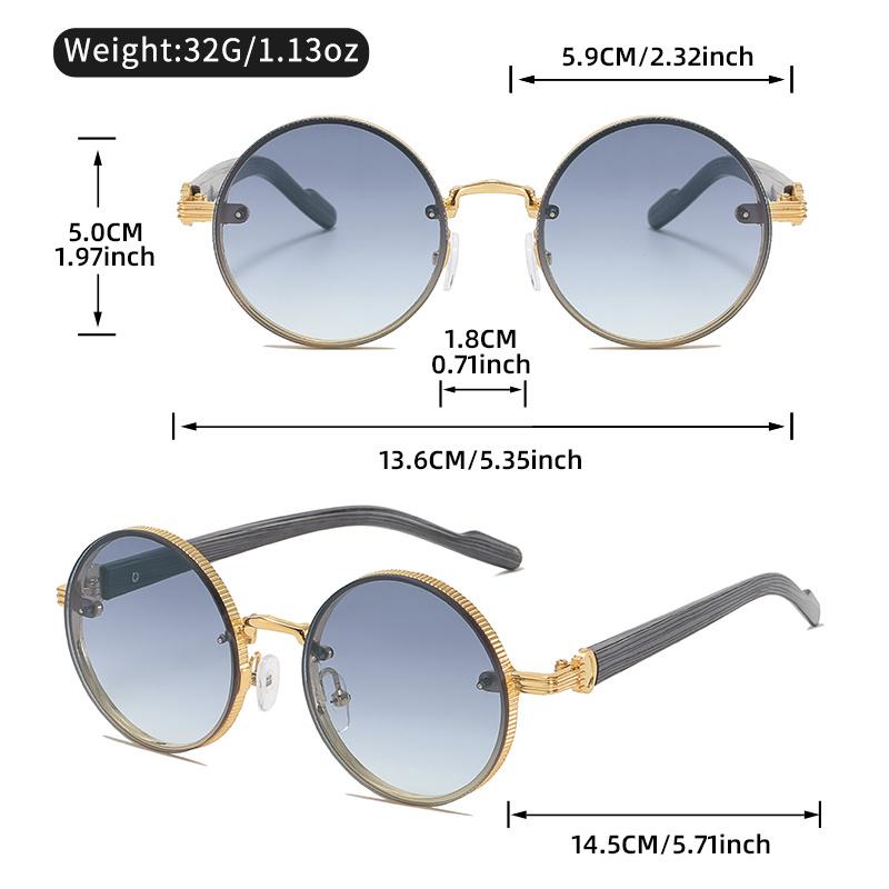 Classic Retro Round Men's and Women's Fashion Glasses with Punk Metal Frames and Tortoiseshell Patterns