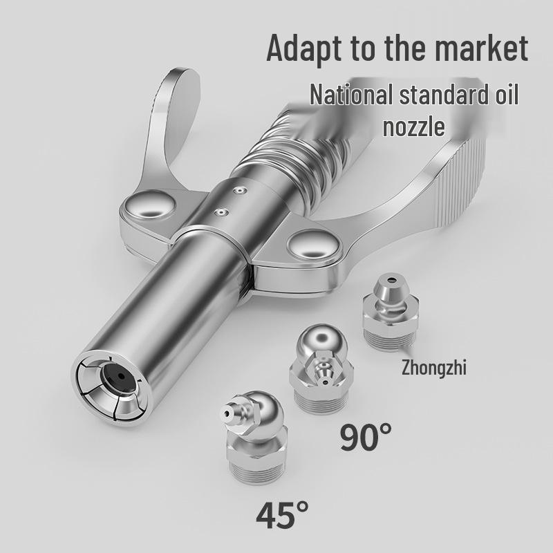 High-Pressure Grease Gun Nozzle with Locking Pliers and Self-Locking Flat Head