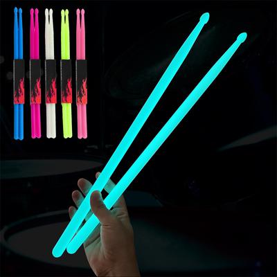 Luminous Light Up Drum Sticks Anti Slip Drumsticks 1 Pair Fluorescent Musical Drum Kit Instrument for Stage Performance Night Shows