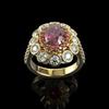 New Jewelry Catwalk Ring, Creative Red Diamond Atmospheric Women's Diamond Hand Jewelry