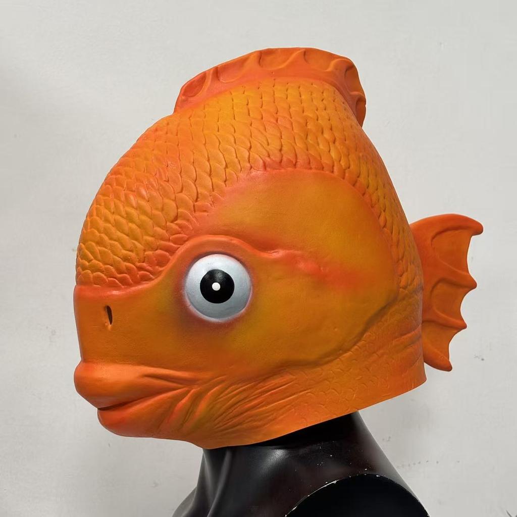 Maschera Pesce Rosso Carpa Maschera Intera per la Testa Festa in Maschera di Halloween Costume Cosplay Accessori Divertenti