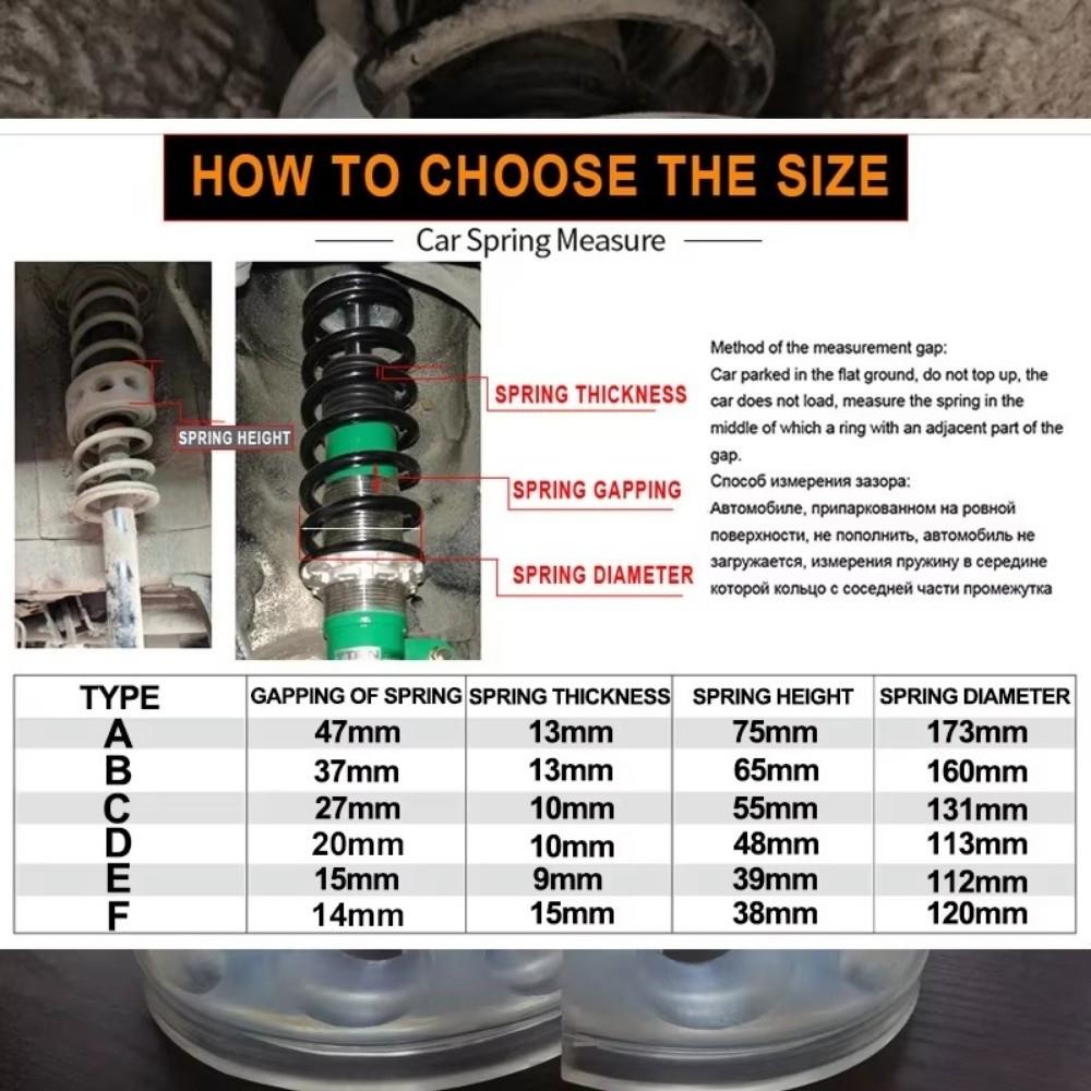 2Pcs Rubber Car Shock Absorber Universal Car Buffer Cushion  For All Vehicles Truck SUV Jeep
