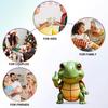 Middle Finger Turtle Figurine Resin Cartoon Turtle Statue Desk Buddy Hand-Painted Turtle