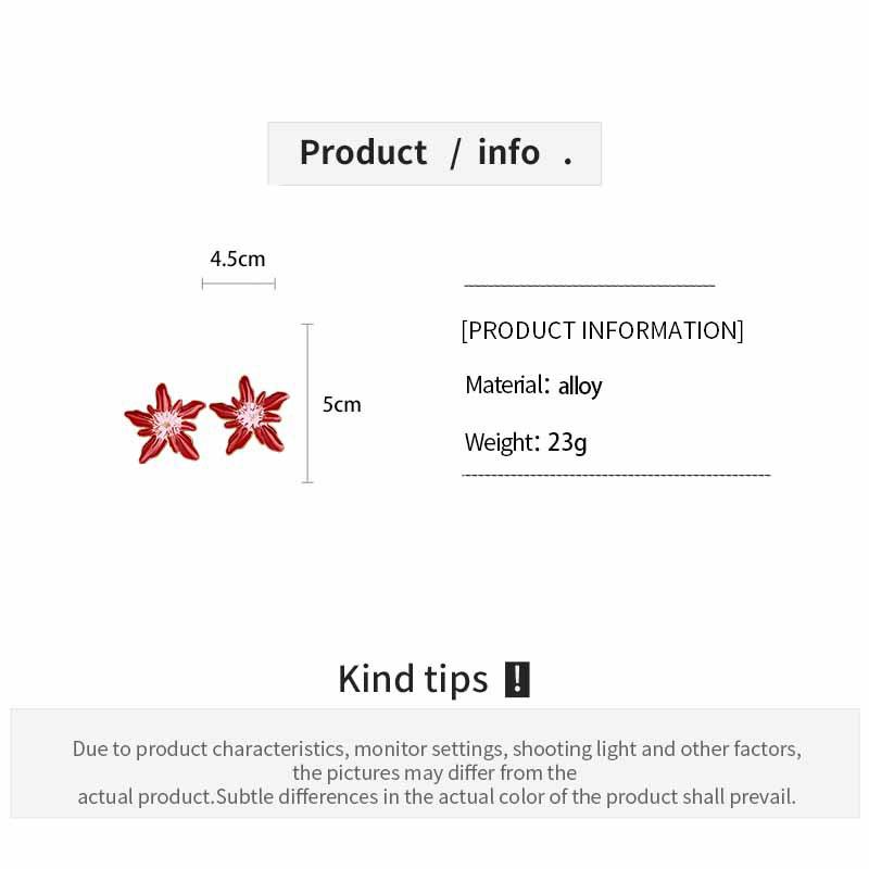 Europe and America Large Drip Oil Flower Stud Earrings for Women Luxury Floral Irregular Personality Earrings Vacation Jewelry