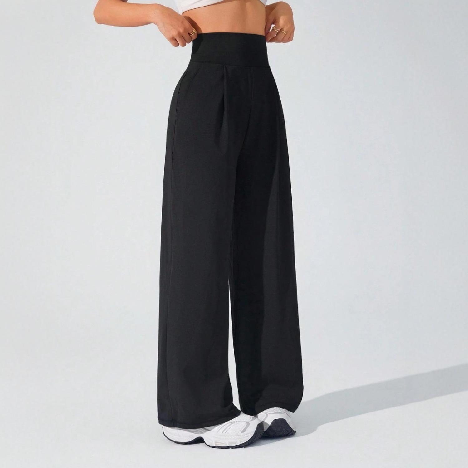 Women s High Waist Straight Leg Pants Tummy Control Lounge Trousers Yoga Sweatpants Bottoms S