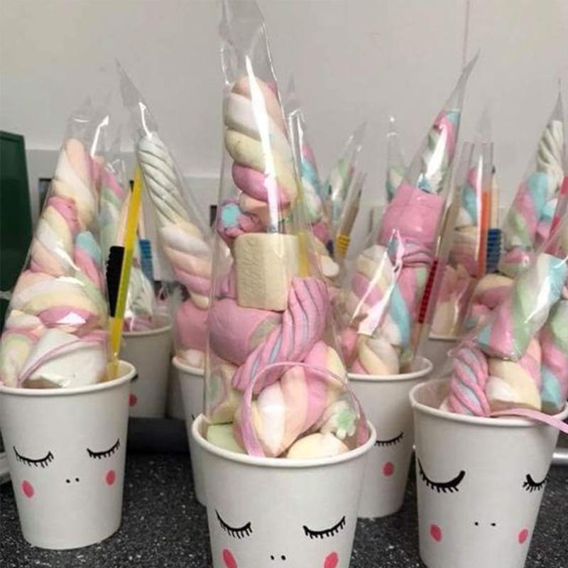 50pcs Clear Cellophane Candy Cone Cookie Biscuit Packaging Bag For DIY Wedding Birthday Party Favors Halloween Christmas Treats