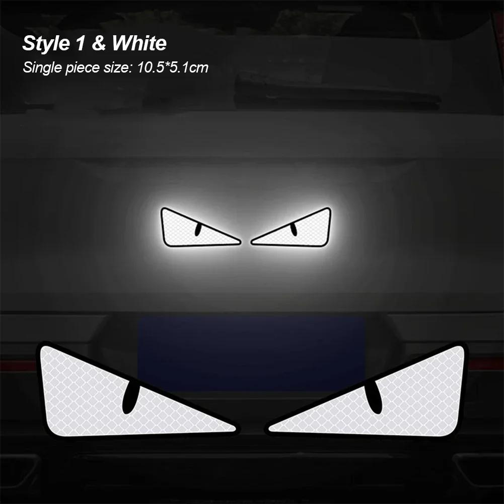 2PCS Car Reflector Sticker Night Driving Safety Decal Motorcycle Trailer Cat Eye Reflective Safety Warning Tape Decoration
