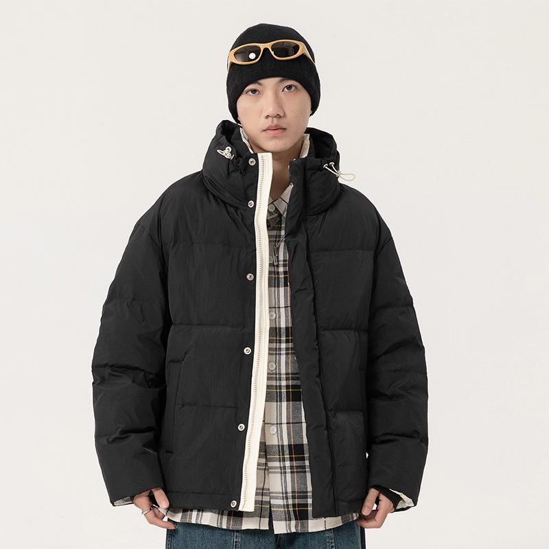 Down Jacket Men's New Autumn and Winter Coat Thickened White Duck Down Warm Casual Trendy Brand Bread Coat Versatile Men