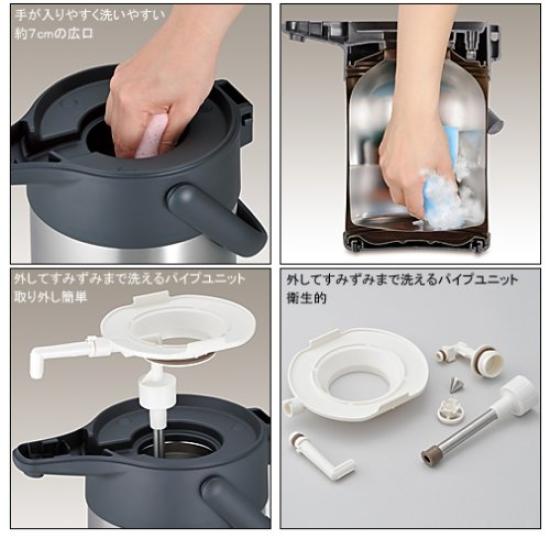 Termos din oțel inoxidabil, cu aer cald, SBK, negru, 3,0 l, TAH-3000