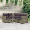 VidaXL 2-piece L-shaped Sofa Set with Cushions Grey Wicker 319658