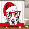 Curtain Christmas Shower With Hook Waterproof Bathroom Decoration Santa Claus
