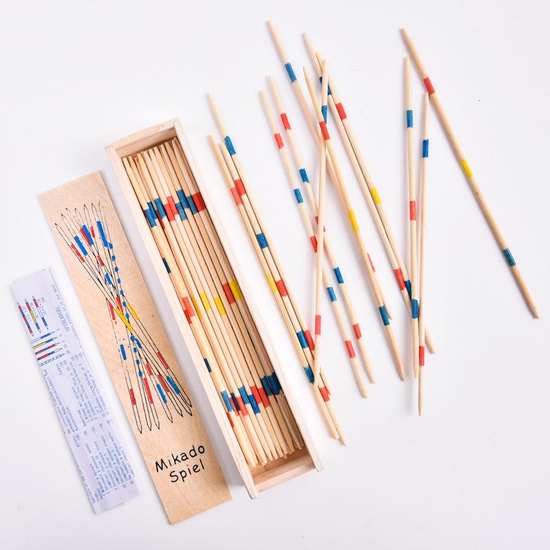 Nostalgische Bunte Holz-Pick-Up-Sticks Lernspiel für Grundschüler