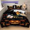 3pcs Horror Theme Happy Halloween Bedding Set - Includes Quilt Cover and Pillowcases, Suitable for All Seasons, Machine Washable - Ideal Gif