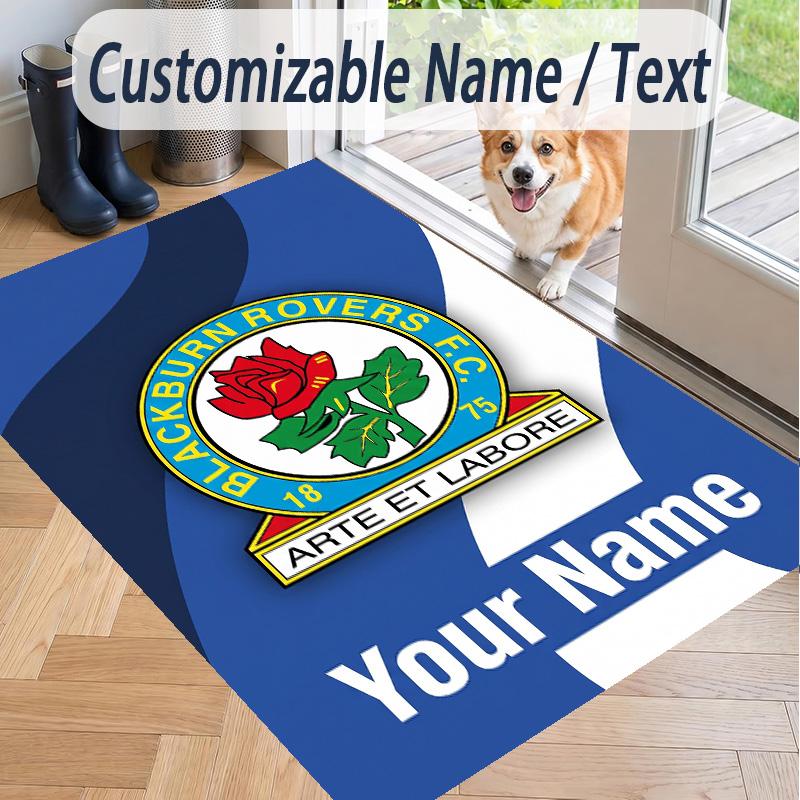 Custom Text Printed Rug Blackburn Rovers Football Non Slip Floor Carpet For Home Room Decor