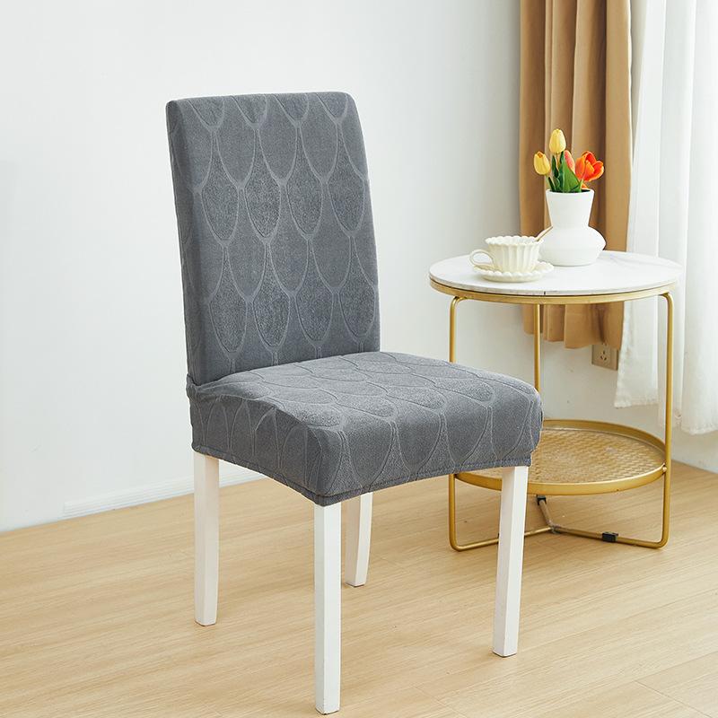 

Solid Color All-inclusive Elastic Chair Cover Waterproof and Dirty Jacquard Chair Cover Dining Chair Cover One Size