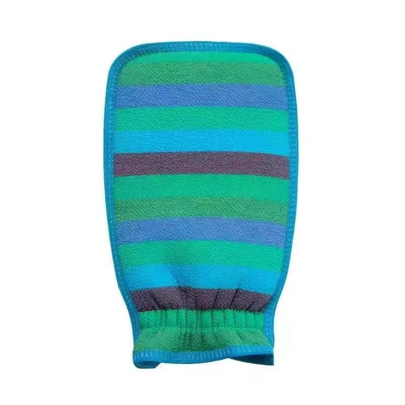 Rainbow strip bath towel Strong decontamination pull back strip bath towel hanging thickened bath gloves bath towel синий
