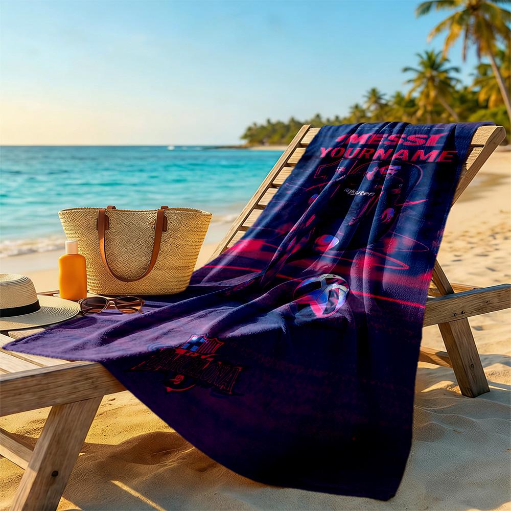 Messi Personalized Text Beach Towel Quick-Dry Soft Microfiber Portable for SwimmingBeachCamping Travel Beach AccessoriesGym