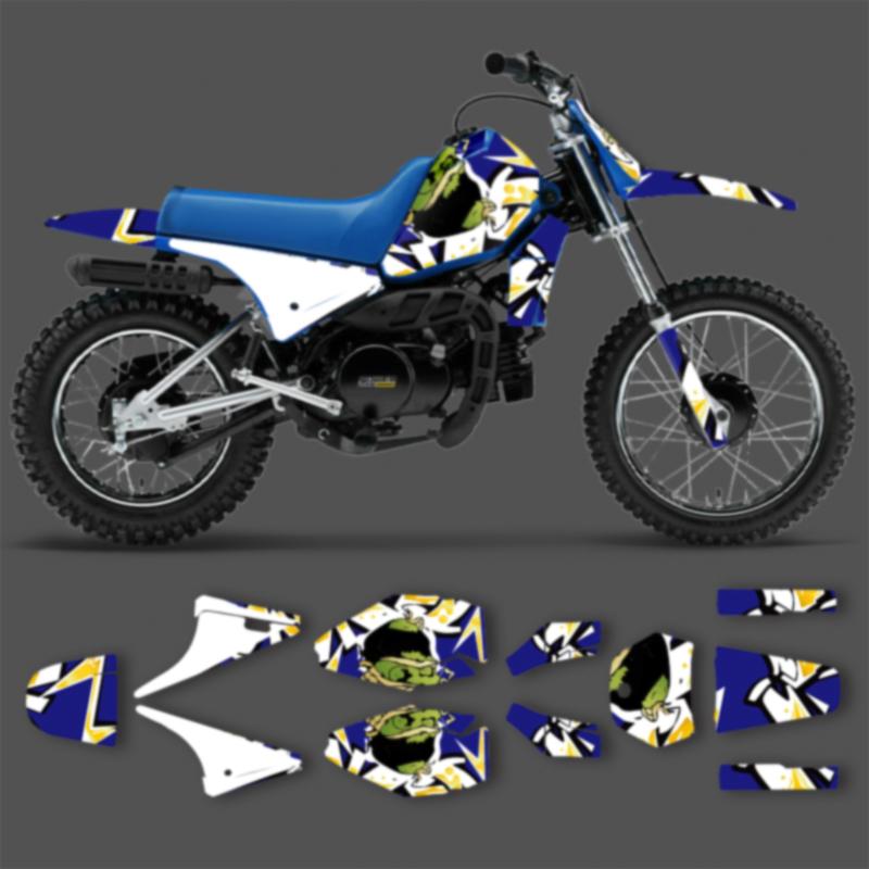 PowerZone Custom Team Graphics Background Decals Stickers Kits For YAMAHA PW80 Motorcycle Stickers