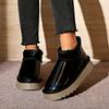 Fashion Platform Bull Tendon Non-Slip Snow Boots Women Winter Waterproof Plus Fleece Short Pin Cotton Shoes