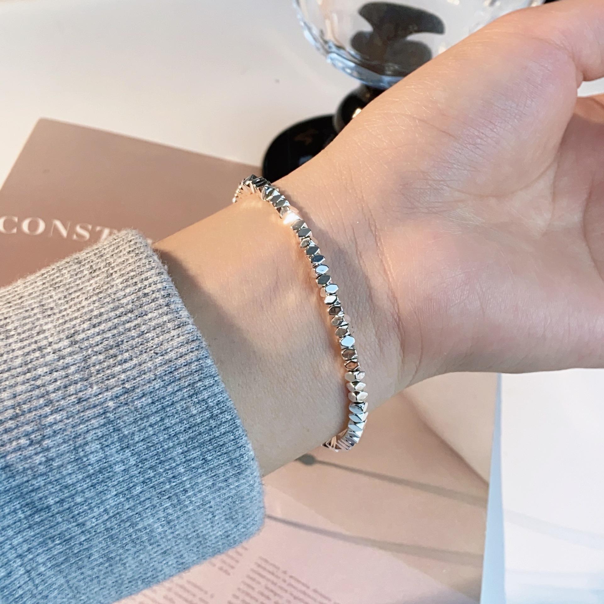 

Иридиевый браслет Минималистичный геометрический дизайн Ручная работа Унисекс Модная бижутерия Silver Jewel Rope