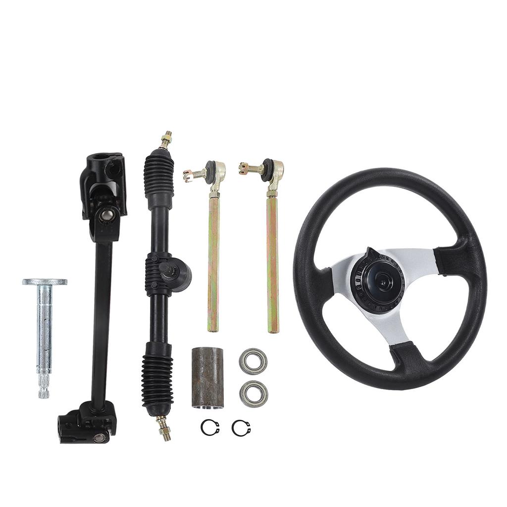 Go Kart Steering Wheel Assembly Set Adjustable 300mm 11.8in Diameter for 150cc‑250cc Engines
