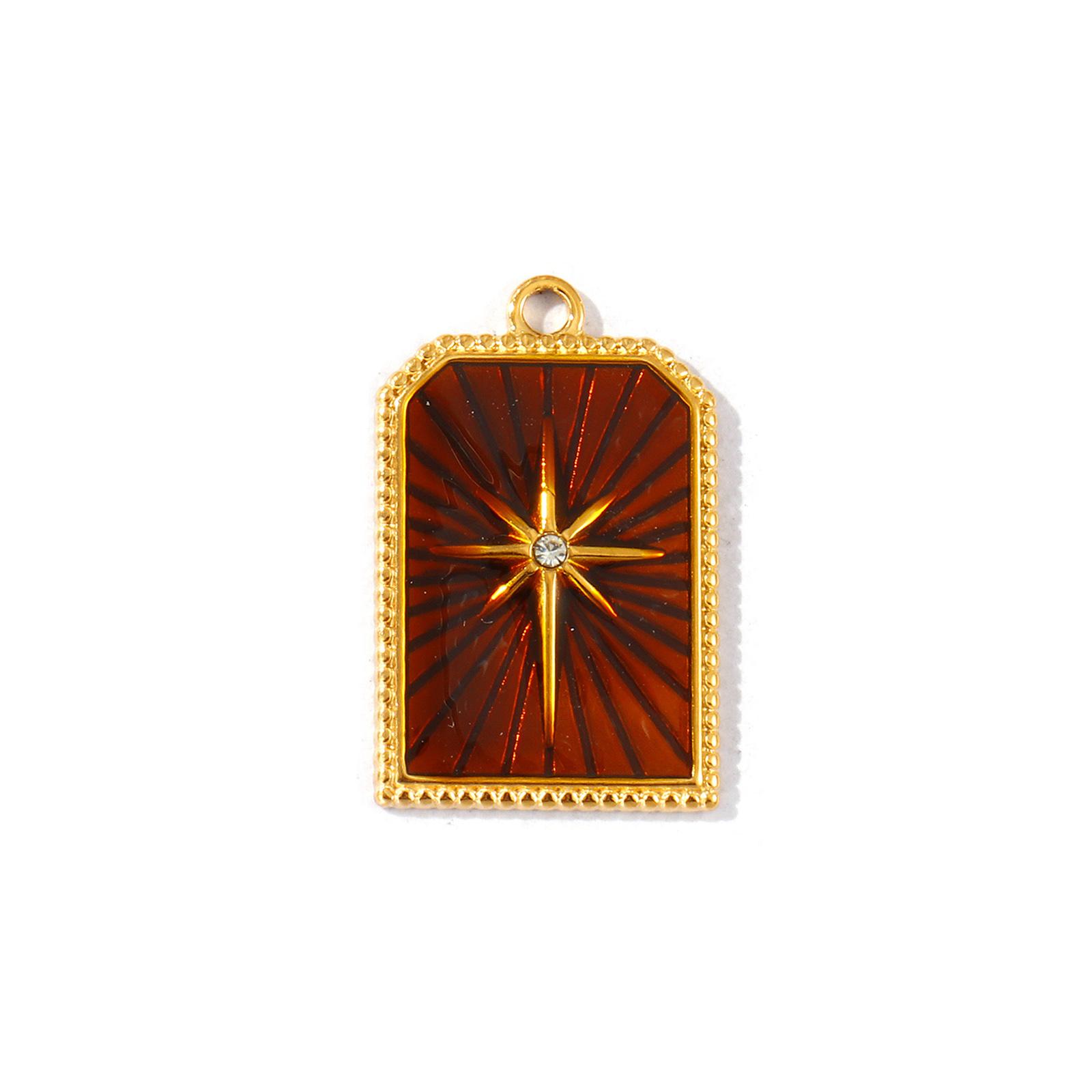 

2 Pcs Galaxy Charms Enamel Geometric Clear Rhinestone Moon Star 18K Gold Plated 304 Stainless Steel Pendants For DIY Necklace