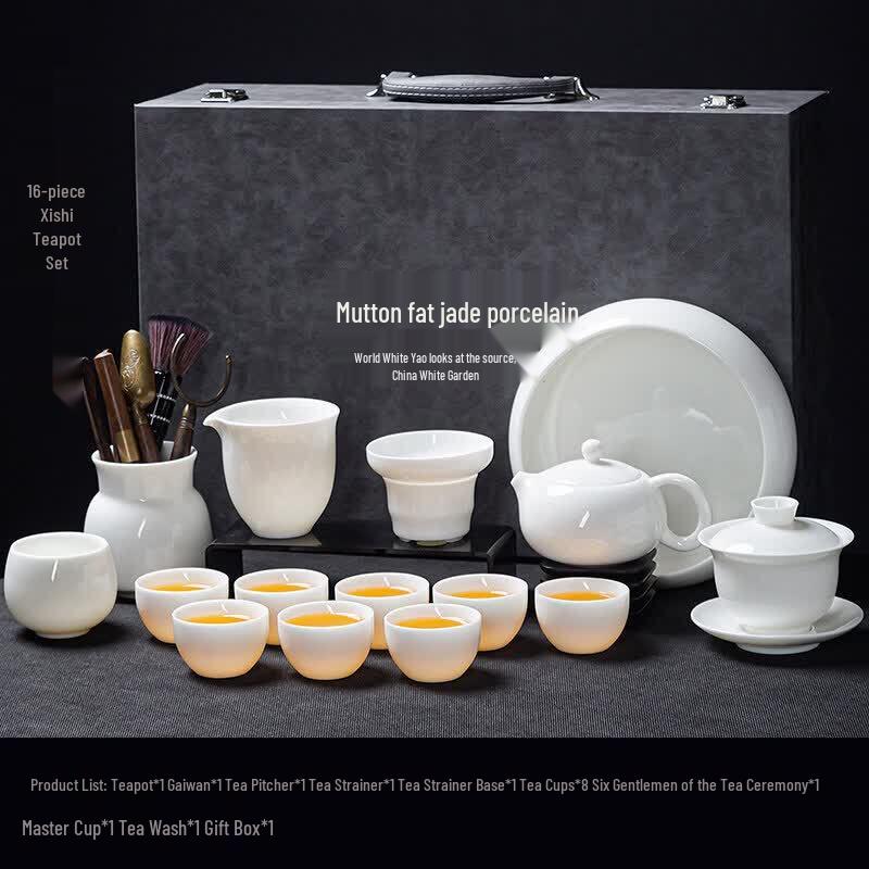 Qiwei Yongci Dehua White Porcelain Kung Fu Tea Set