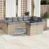 VidaXL Garden Lounge Set with Cushions 12 Pcs Beige Braided Resin 3250368