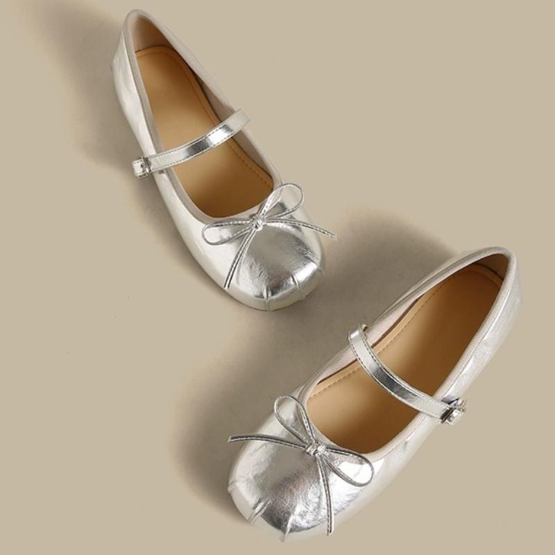 Fashion Elegant Bow Women's Ballet Flats Shoes Designer Loafers Shoes 2025 New Trend Fad Walking Soft Shoes Shallow Buckle Mujer Zapatos