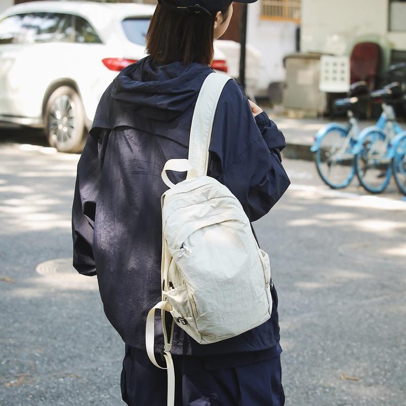 Solid Color Student Schoolbag Men Travel Bag Women's Small Backpack