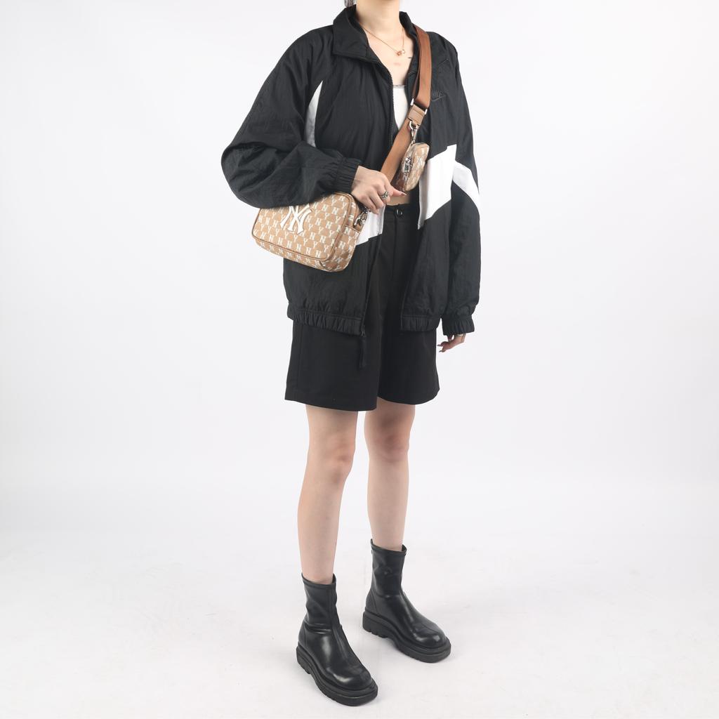 New MLB Monogram Collection Fabric Combo Bag Crossbody Bag Shoulder Bag Women's Khaki 32BGDC111-50B