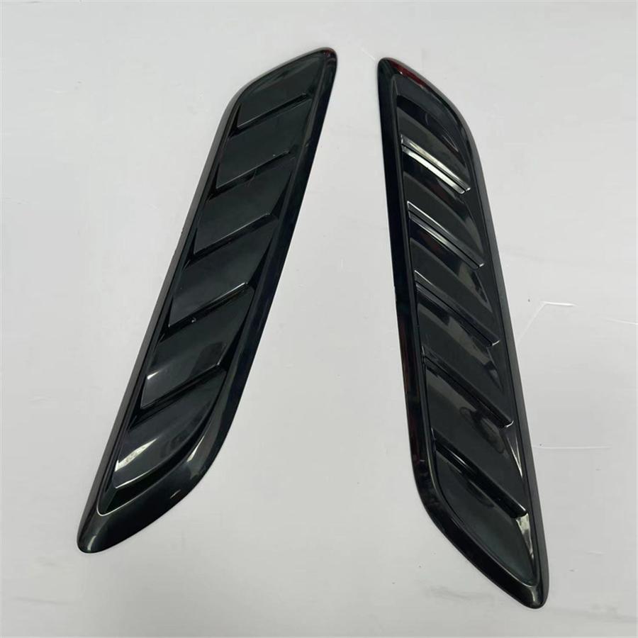 2x Glossy Black Car Decorative Air Flow Intake Hood Side Vent Scoop Bonnet Cover