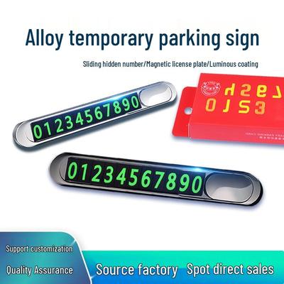 Placa de Metal Luminosa para Número de Telefone de Estacionamento Temporário