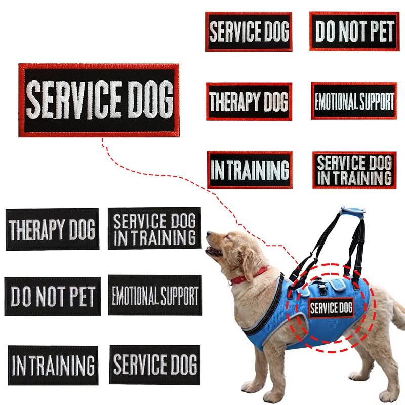 Embroidered Pet Patch Do Not Pet Therapy Dog Training Service Black And White English 9*4cm