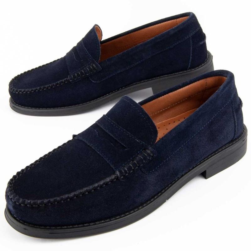 Mocasín De Piel Para Hombre. Purapiel Moretto4 102882 45 blu