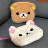 Rilakkuma Cute Makeup Organizer Storage Bag Animation Bear Plush Kawaii Cosmetic Cosmetic Bags Vanity Beauty Case Cute Pencil Case
