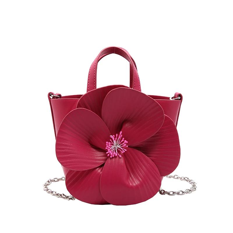 

PU Drawstring Flower Fashion New Women s Shoulder Bags High Quality Trend Large Capacity Sweet Crossbody Bag