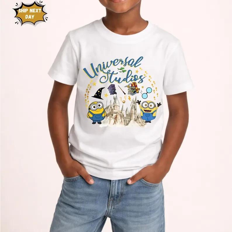 Universal Studios Minion Wizarding World Castle T-Shirt, Family Vacation Outfit S разноцветный