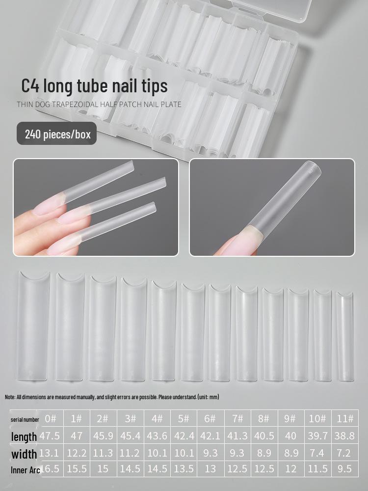 

Коробка на 240 штук: Прозрачные Очень Длинные Типсы для Ногтей – Полное Покрытие Овальный Искусственный Нейл-арт