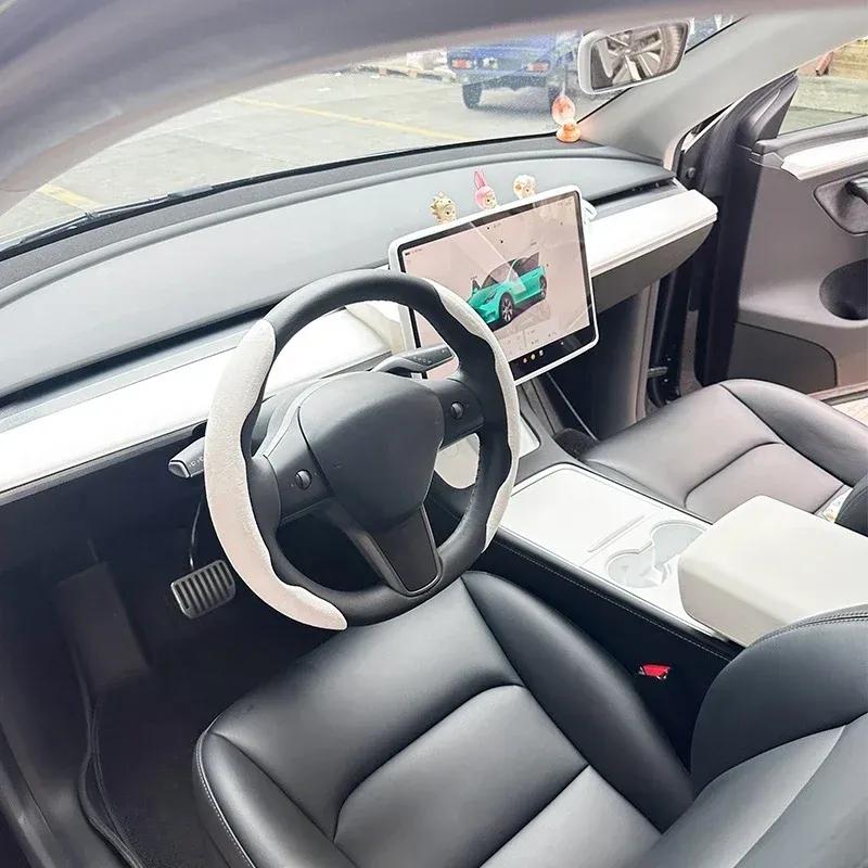 For Tesla Model 3 Model Y Center Console Storage Box Steering Wheel Screen Protector Dashboard Cover Armrest Cover Kick mat