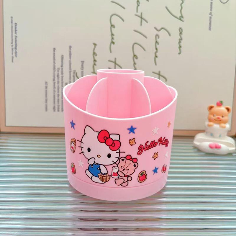 Sanrio Macaron Rotating Pen Holder Office Desktop Storage Box Kulomi Student Dormitory Desk Storage Pen Holder