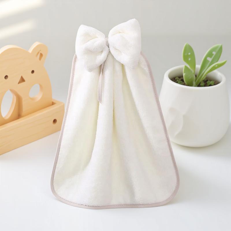 Thick Absorbent Coral Fleece Hanging Towel Cute Kitchen Towel Super Sanitary Napkin Dish Towel