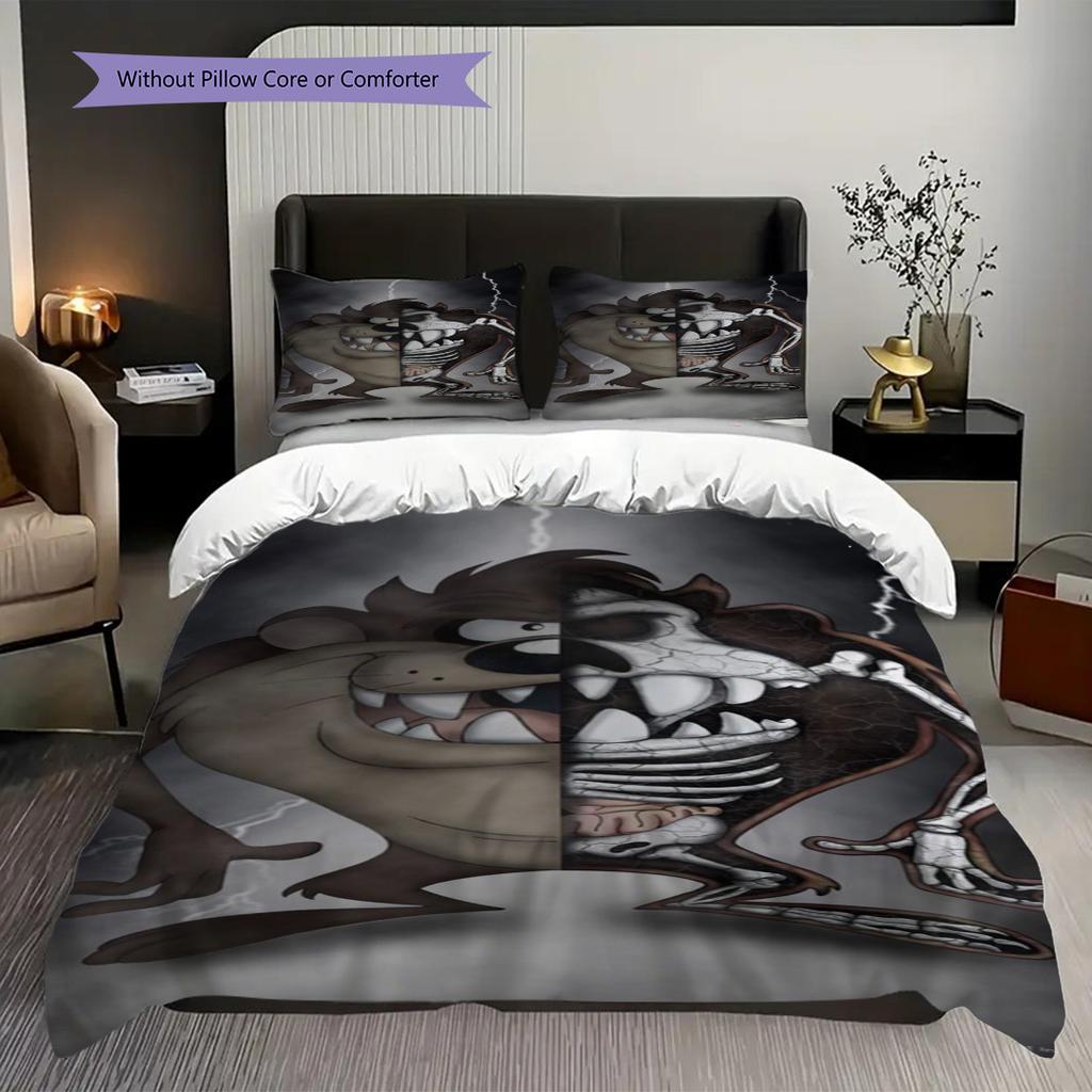 Madness Meets Mystery Tale Two Beasts Threepiece Set 1 Duvet Cover 2 Pillowcase Without Core Bedding Set Soft And Comfortable