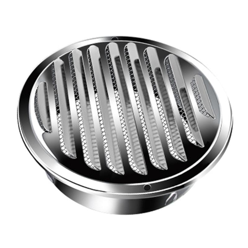 Elegant Round Sturdy Stainless Steel Soffit Ventilation Grille with Builts In Bathroom Home Accessory for Apartments