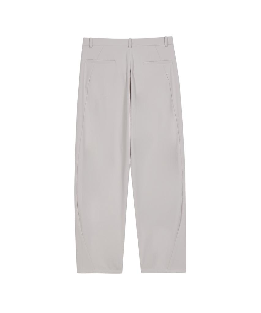 IRONYPORNO WHITELINE 86-Iro268 Basic Curved Wide Poly Pants Light Gray