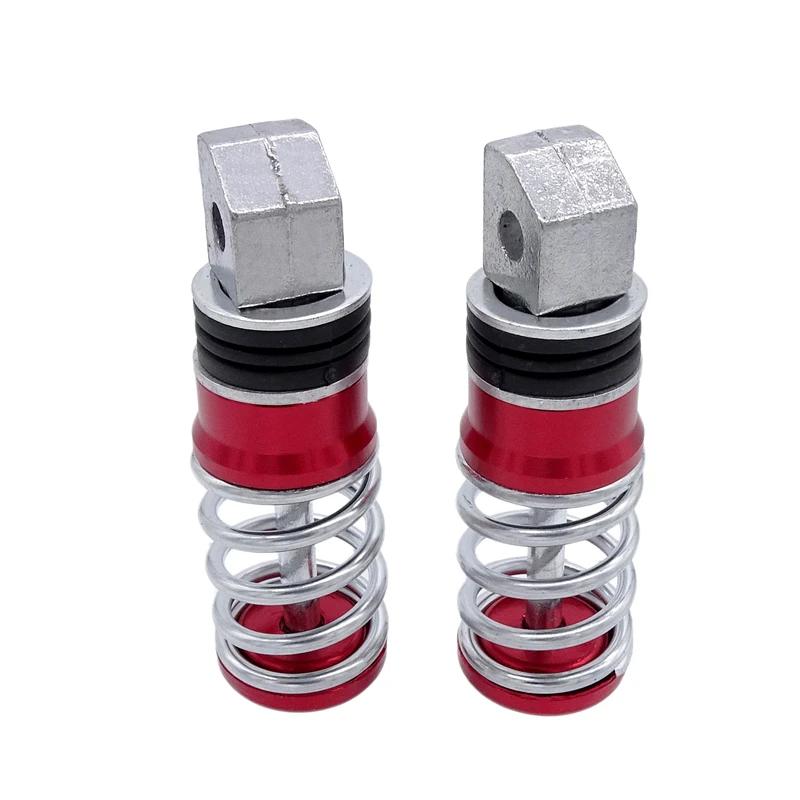 1 Pair Spring Foot Rest Motorcycle Front Footrests  Anti-Slip Foot Rest Scooter Foot Pegs for Yamaha Sukuzi Hond etc Moto Pedals