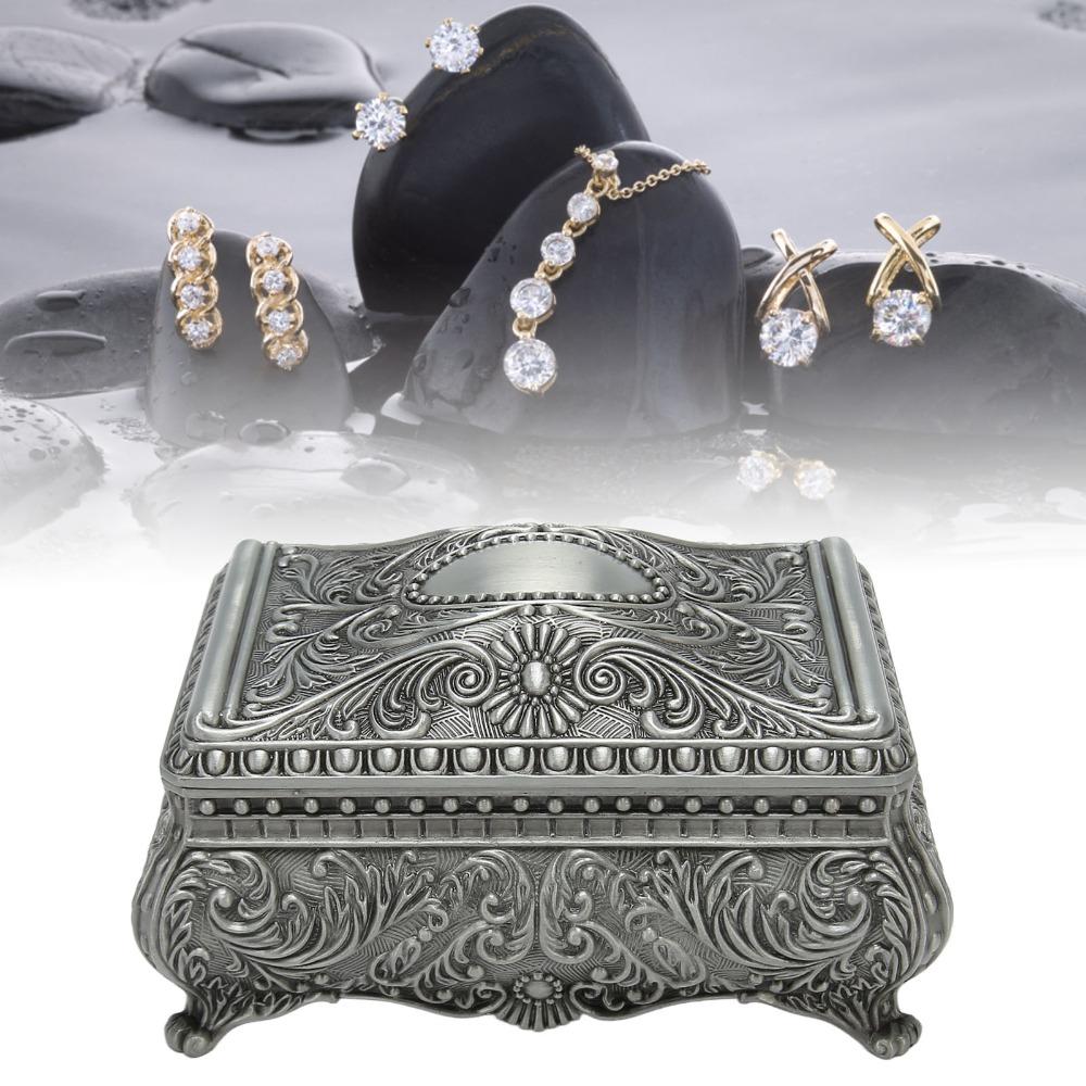 Antique Vintage Jewelry Box Silver Storage Jewelry Box Musical Jewelry Box For Ladies